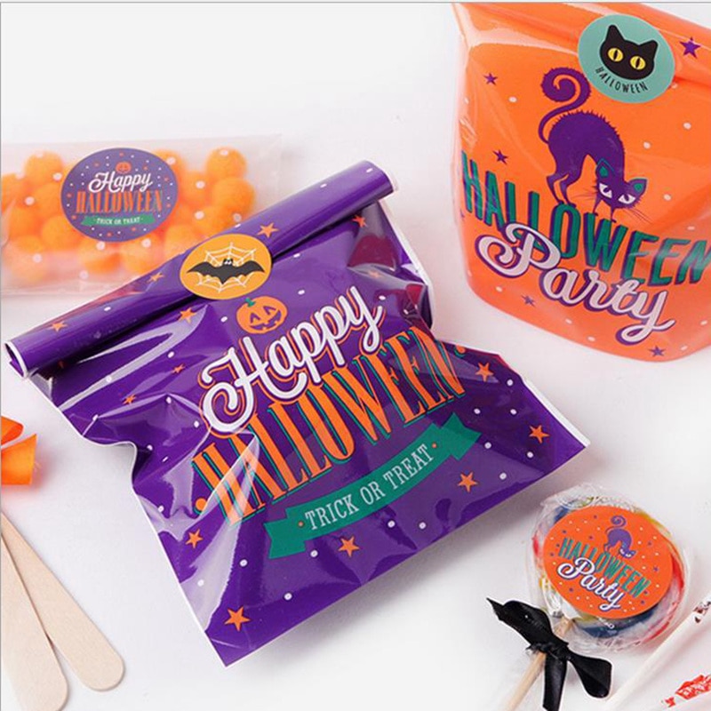 10pcs Kantong Plastik Kemasan Permen / Biskuit / Cookies / Dessert DIY Desain Telinga Kelinci Untuk Dekorasi Halloween