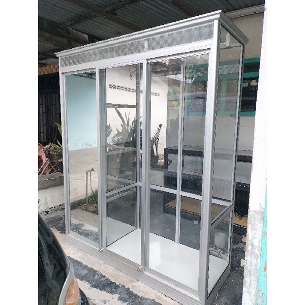 Lemari Pakaian Aluminium Sleding/Lemari Pakaian Full Kaca Murah