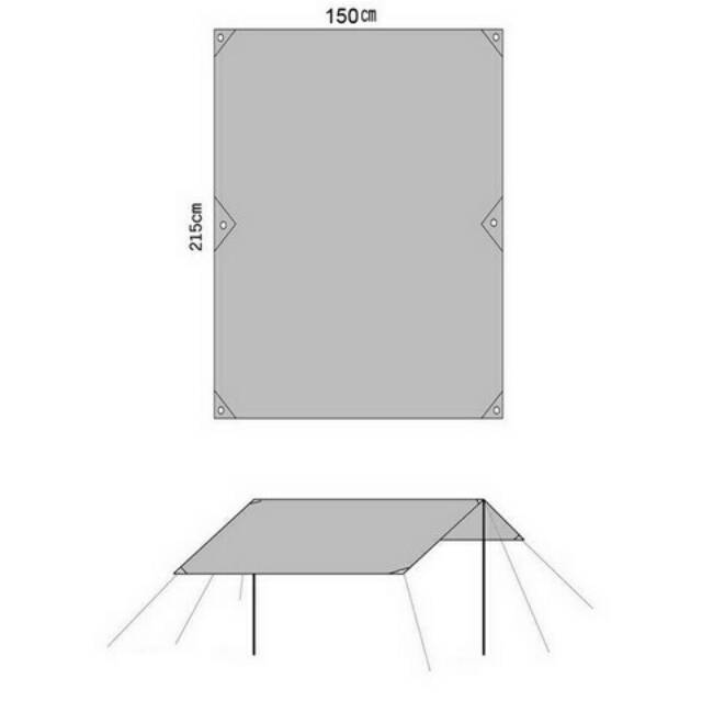 Naturehike Footprint alas tenda camping flysheet waterproof size 215x150cm