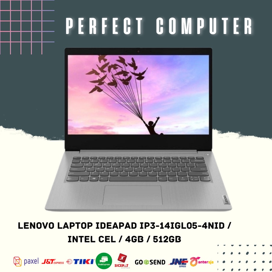 Lenovo Laptop IdeaPad IP3-14IGL05-4NID / Intel Cel / 4GB / 512GB