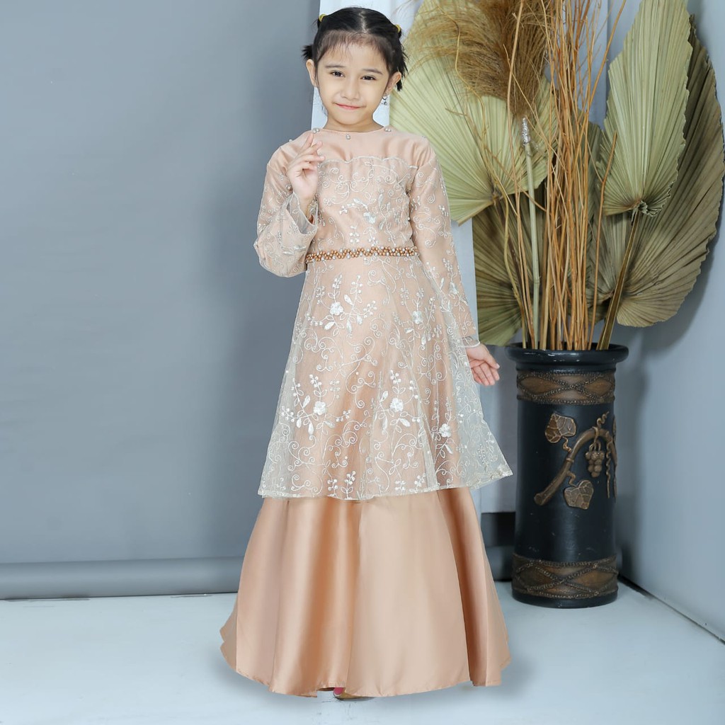 GAMIS ANAK TULLE MUTIARA BORDIR