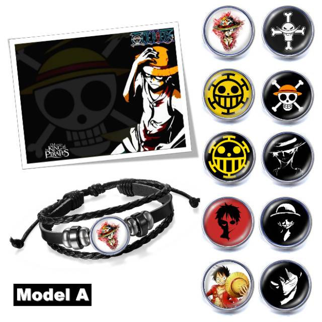 GELANG CUSTOM ONE PIECE ANIME KULIT KEPANG MULTILAYER