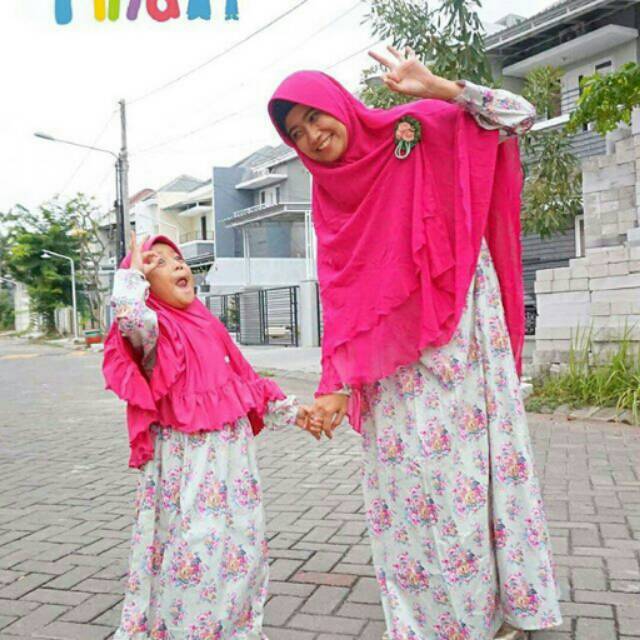 Gamis ibu dan anak KIA Series warna hijau muda