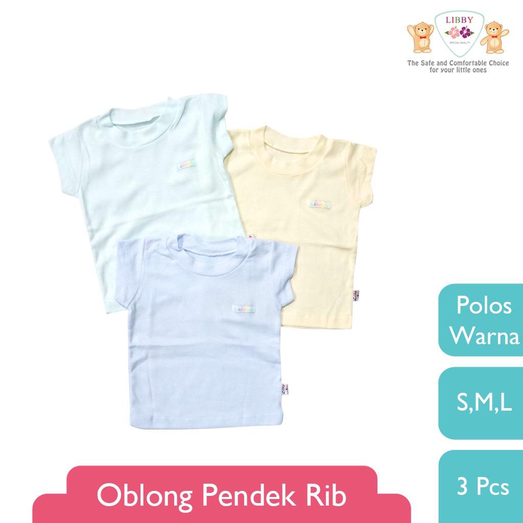 Oblong Pendek Polos Warna Libby (6pcs)