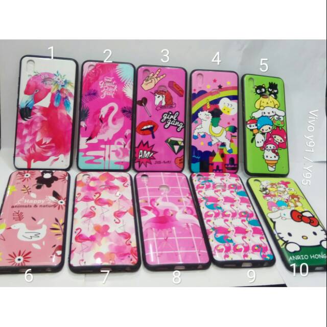 Case fuze glass casing animals dan nature vivo Y91/Y95