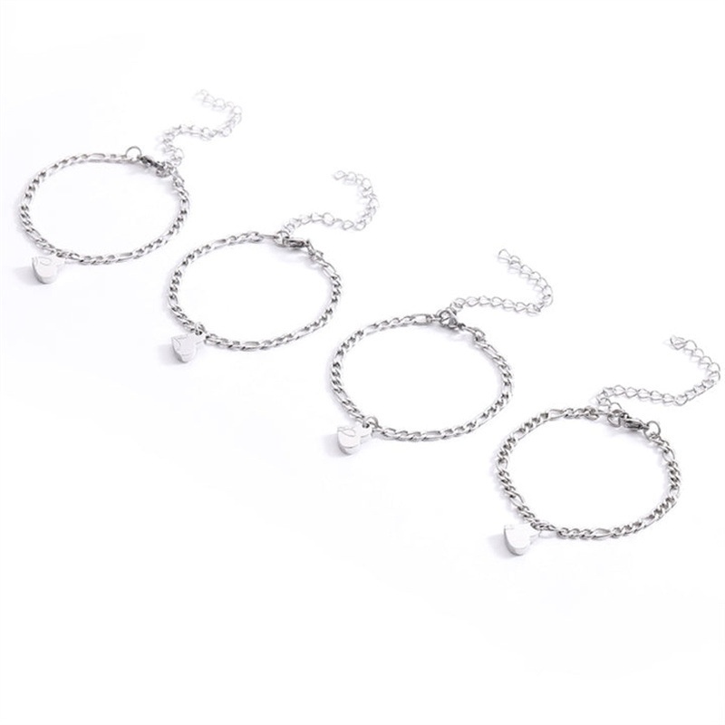 Gelang Tangan Rantai Fashion Gaya Eropa / Amerika Motif Tulisan Good Friends / Family 3 / 4 Orang Untuk Wanita