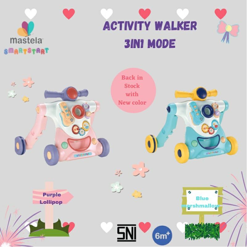 Mastela Activity / Push Music Walker - Baby Walker dengan musik 3in1 Mode, Play and Learn