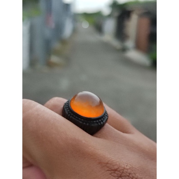 cincin natural batu akik anggur obi nukleus bacan orange