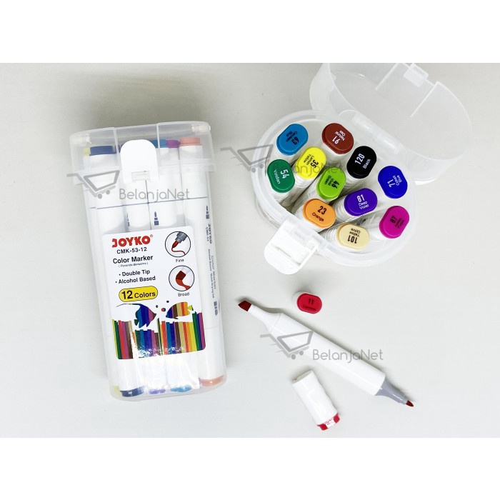

Trendi Spidol Warna Color Marker Joyko Cmk-53-12 1 Set = 12 Warna Limited