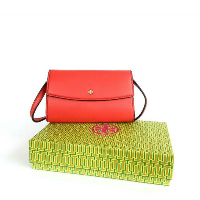 Tory Burch Robinson Pebbled Flap wallet Crossbody slingbag tas selempang ori original tb toryburch
