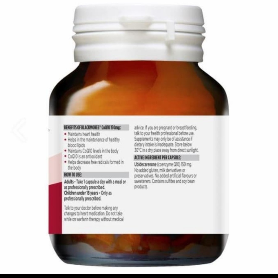 Jual Blackmores Coq10 150Mg 150 Mg 30 Kapsul Capsules Caps Coenzyme Q10  Indonesia|Shopee Indonesia