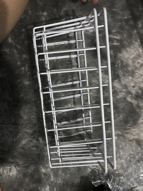 Kesi Putih Keranjang Besi Gantung Tempat Aksesoris Serbaguna Rak Bumbu Dapur Wall Grid Dekorasi