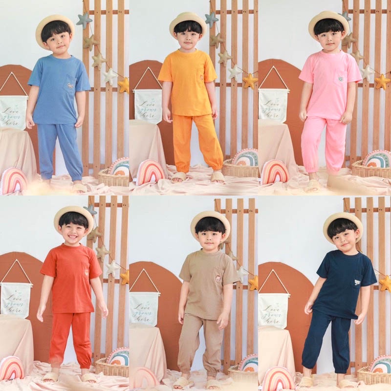 BEE - Set Jojo Unisex Anak / Setelan Jogger Anak - Setelan Anak Smilee Jojo Usia 1-6 Tahun