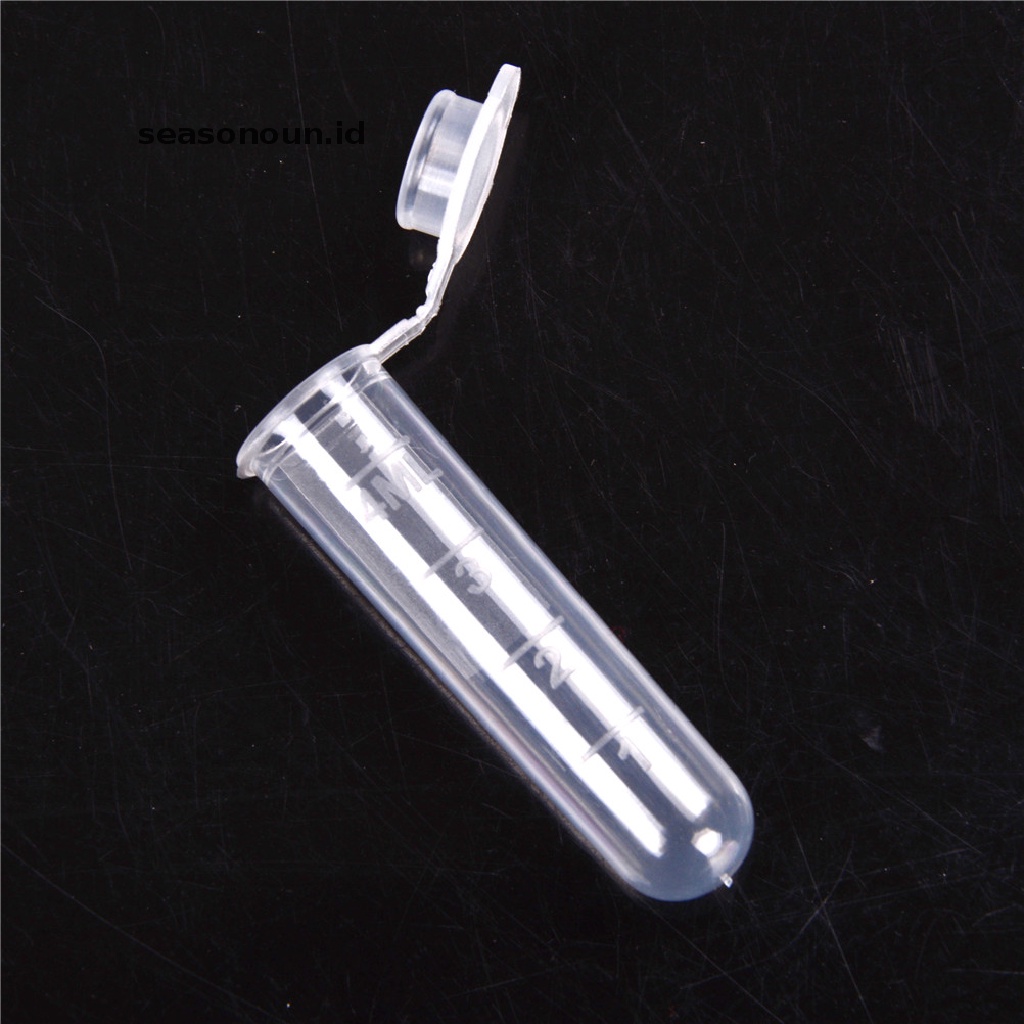 【seasonoun】 30Pcs 5ml Plastic Centrifuge Lab Test Tube Vial Sample Container Bottle with Cap .