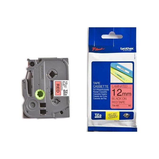 

Label Printer Brother Tape 12Mm Tze-431 - Red Merah Tze 431