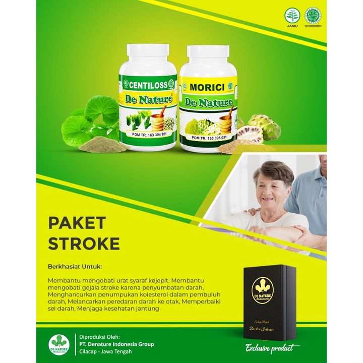 De Nature Obat Herbal Stroke Iskemik, Obat Stroke Batang Otak, Obat Stroke Bibir Miring, Obat Stroke