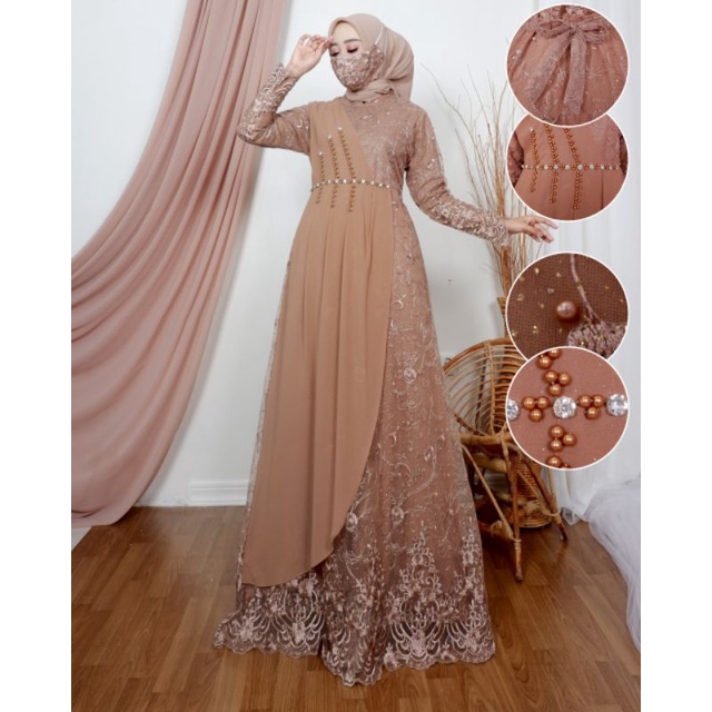 GAMIS MODEREN//GAMIS PESTA//GAMIS BROKAT TULLE//GAMIS MAUDY ORIGINAL