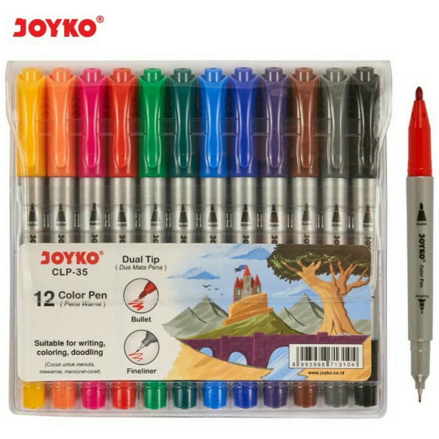 

Spidol / Pulpen Warna Joyko CLP-35 12 Warna