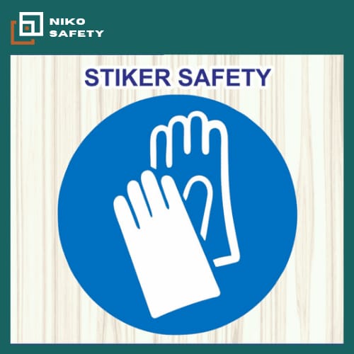 

Sticker Safety Sign / Stiker Gunakan Sarung Tangan Stiker Label K3 / Sticker Custom Nico Safety