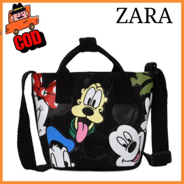 [[ BISA COD ]] 6614 ORIGINAL 100% TAS ZARA MICKEY SELEMPANG WITH POUCH