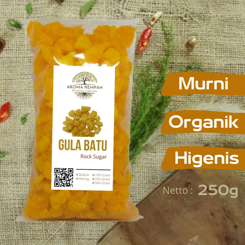 

GULA BATU KUNING ORGANIK ASLI ROCK SUGAR ORGANIC 250 GRAM