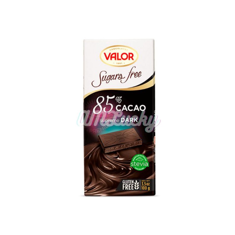

Valor 85% Supreme Cacao Dark Sugars Free 100gr