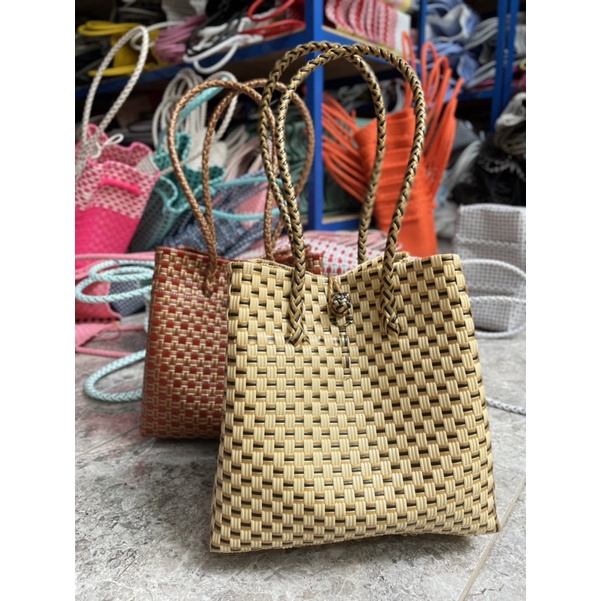 Tas Belanja Plastik Jali Gold Warna Kombinasi Premium Ready Stok