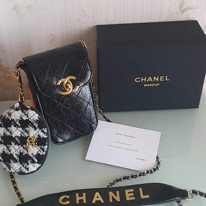 tas selempang sling bag chanel 2 in1 mini pocket ori gift
