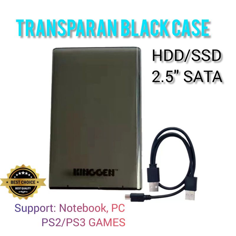 CASING HDD/SSD TRANSPARAN SATA 2.5INCH EXT ENCLOSURE