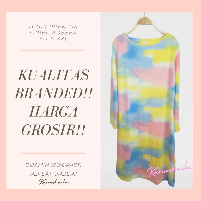 Long Tunik Kaos Wanita Jumbo Motif