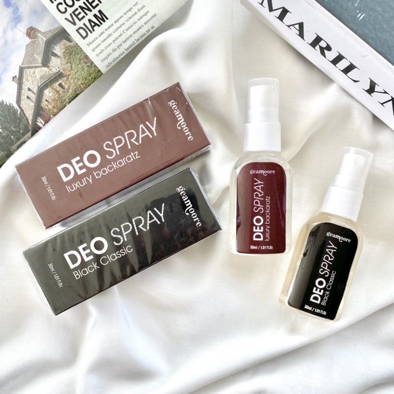 [ GEAMOORE ] Deodorant Spray with Tawas Extract || Black Classic || Luxury Backaratz || 30ml