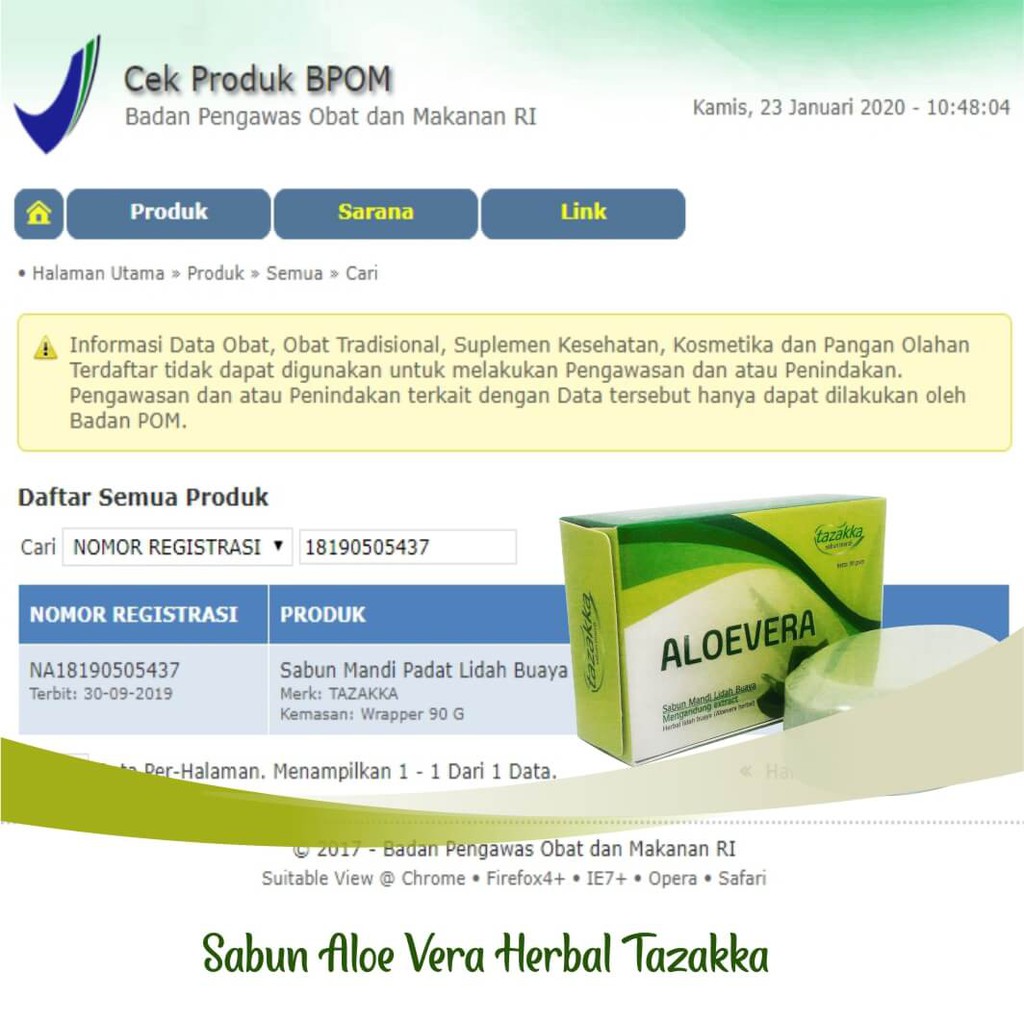 Sabun ALOEVERA Tazakka atau Sabun LIDAH BUAYA Yang dapat Membantu Meremajakan Kulit Dan Menutrisinya