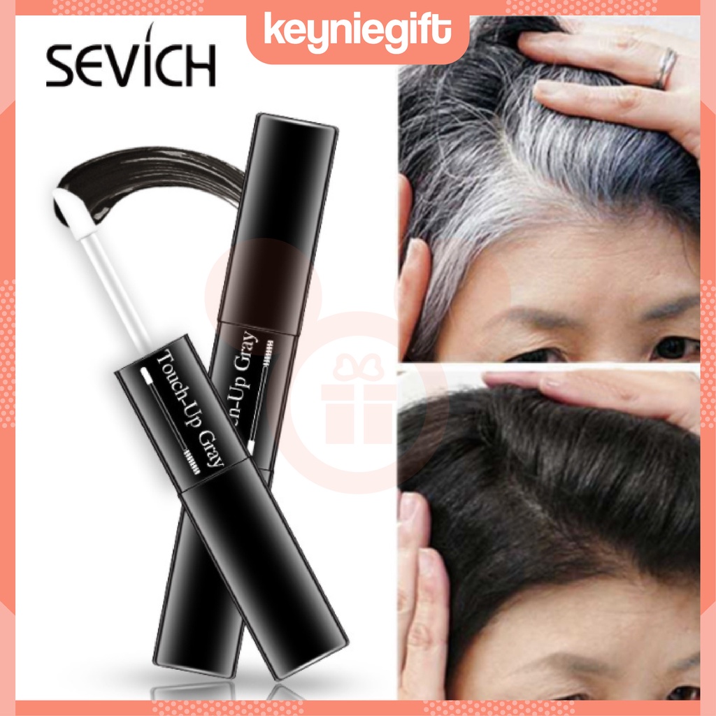 Sevich Touch Up Gray Hair Coloring Brush 2in1 Mascara Hair Dye Pen Maskara Rambut Penutup Uban SE002