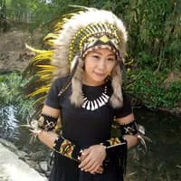 warbonnet/topi indian/topi pesta seni/topi bulu ayam