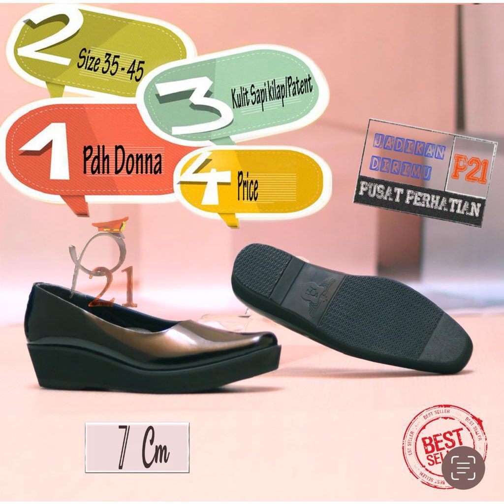 PDH DONNA 7 CM P21 SEPATU WANITA