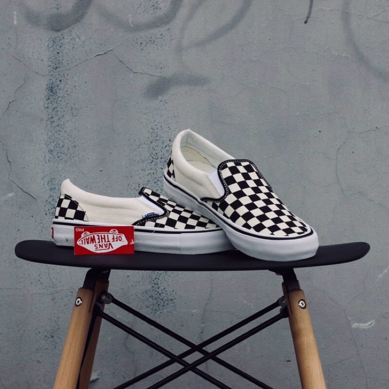 Vans Slip On Pro Checkerboard Black White