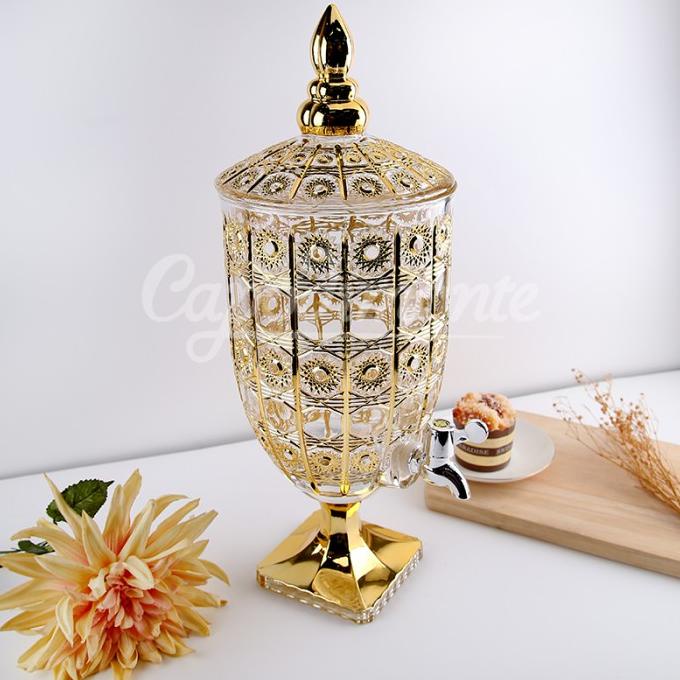 Dispenser / Tempat Air Minum Kaca Gold 5 L