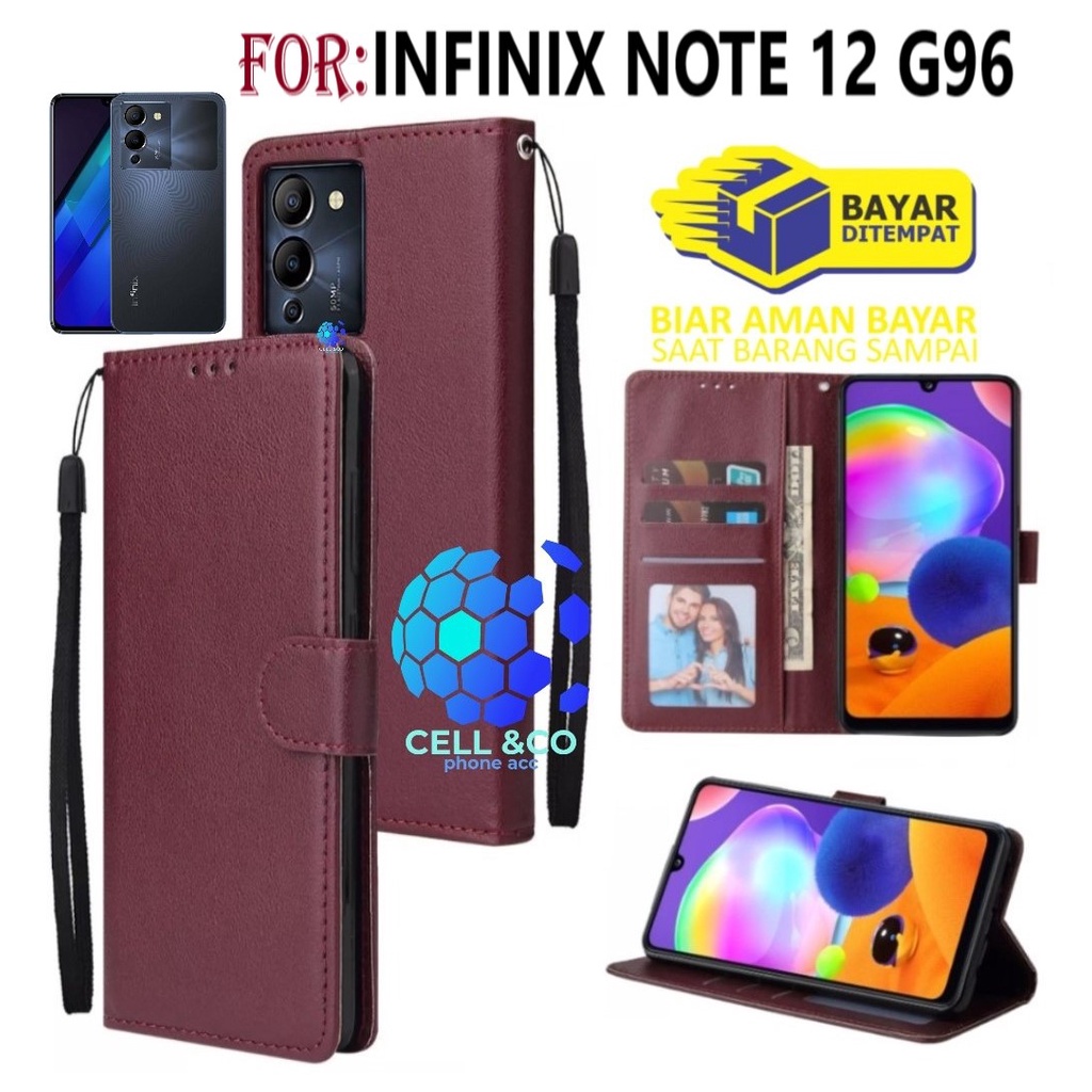 NEW INFINIX NOTE 12 G96 TERBARU CASE FLIP LEATHER WALLET PREMIUM FLIP CASE BUKA TUTUP KESING HP CASING FLIP CASE WALLET INFINIX NOTE 12 G96