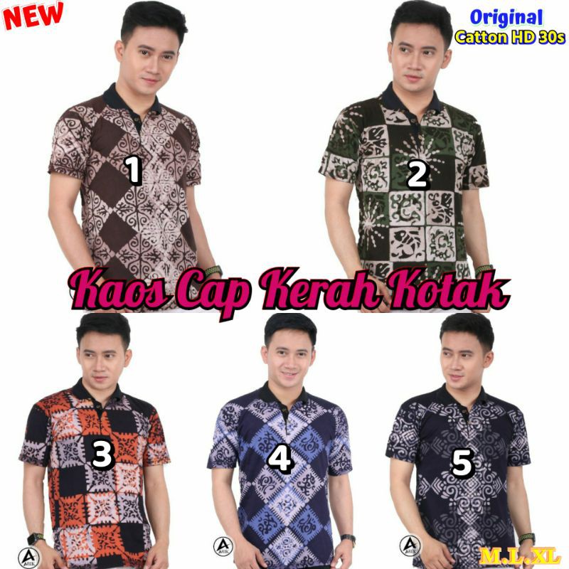 Terlaris Kaos Batik Cap Kotak - Kerah Dan Saku- Full Catton  Super Hd 30s - New Motif Recommended gn58gzHGoL6WZ