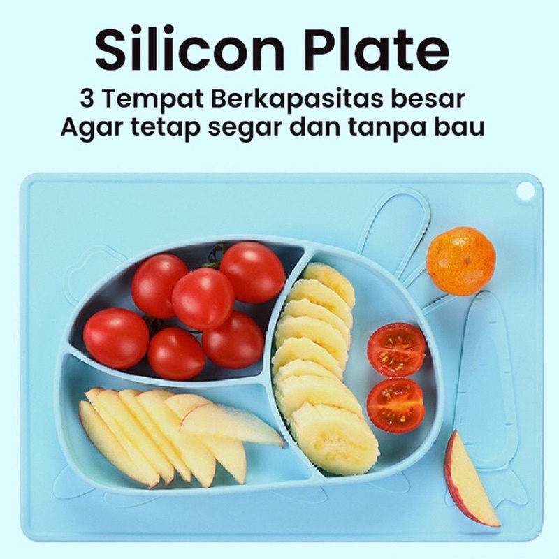 Piring Makan Bayi Silikon baby suction Plate Mat Platemat Silicone