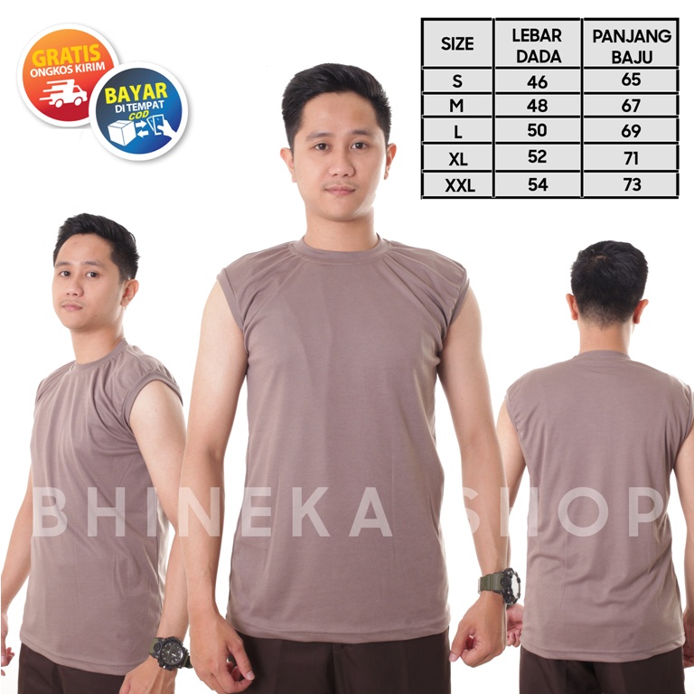 Satpam Kaos Singlet Security Kaos Lekmong Polisi Terbaru Polos Kerah Pendek Warna Coklat