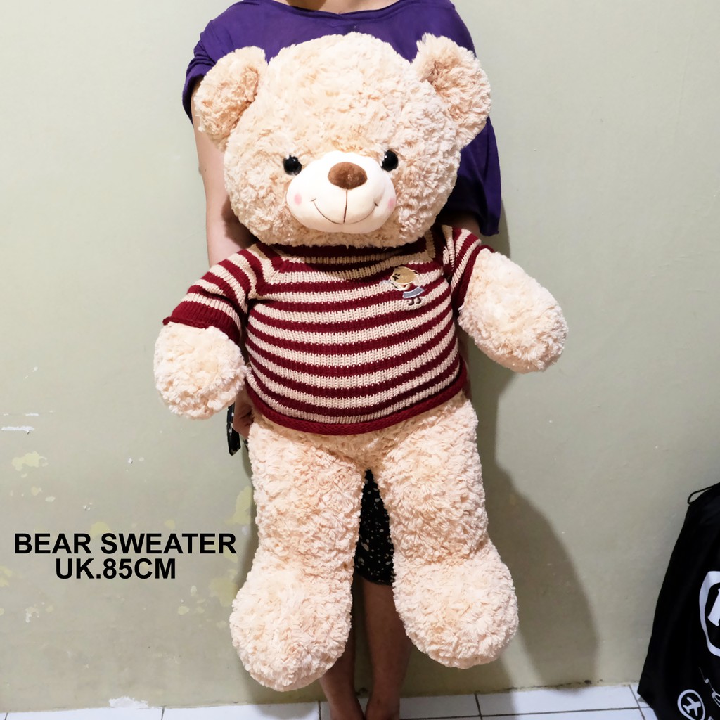 boneka teddy bear sweater stripe esklusif teddy impor