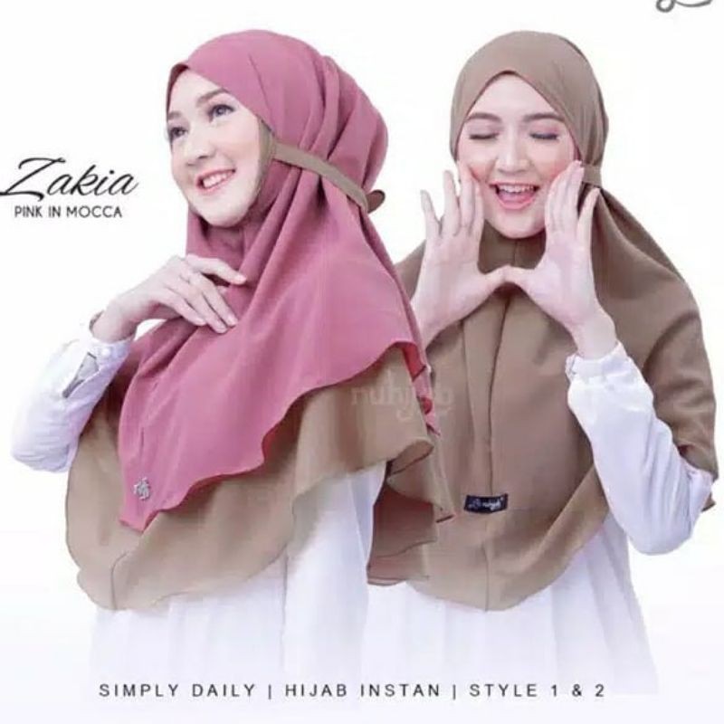 HIJAB BERGO ZAKIA MARYAM 2 LAYER BOLAK BALIK / bergo maryam 2layer beda warna