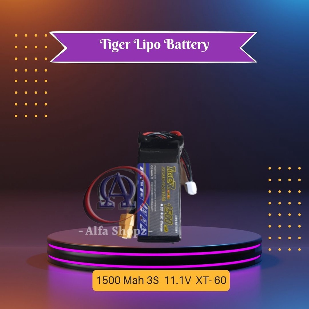 Tiger Baterai Battery LiPo 1500mah 3S 11.1V 35C Lipo Battery