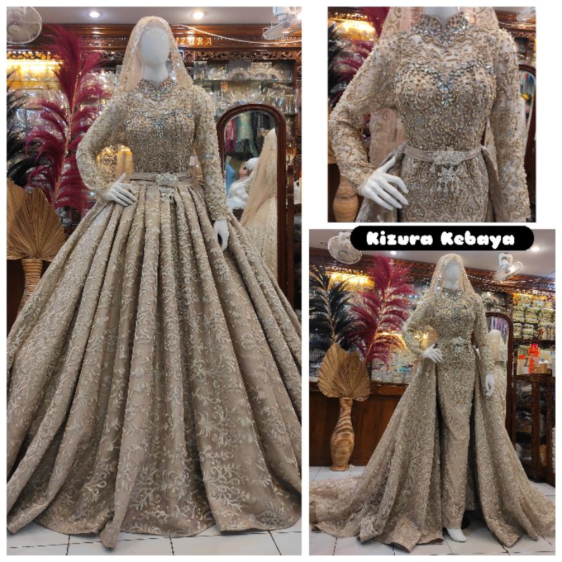 Gaun Pengantin Slim Dress Pengantin Crinoline 3 in1 Gaun Dress