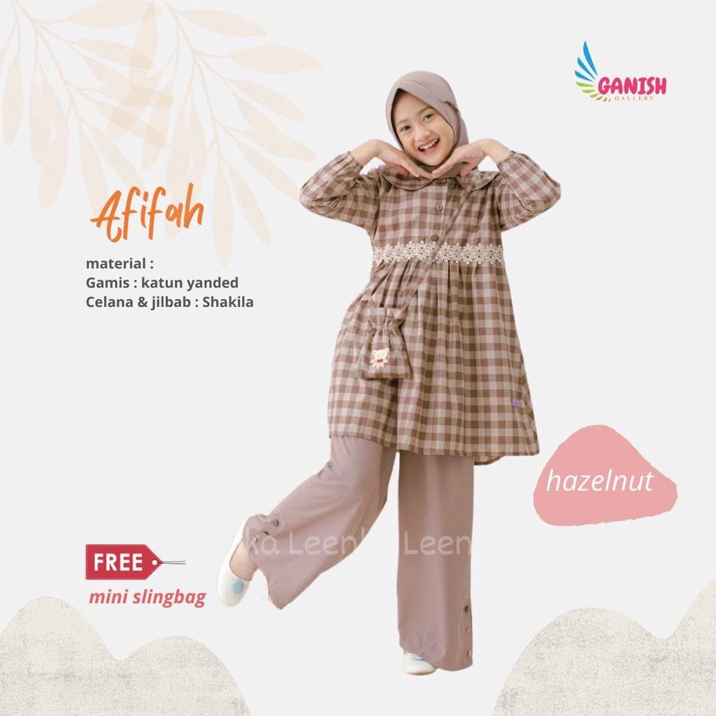 BAJU MUSLIM STELAN ANAK PEREMPUAN MODERN SET HIJAB