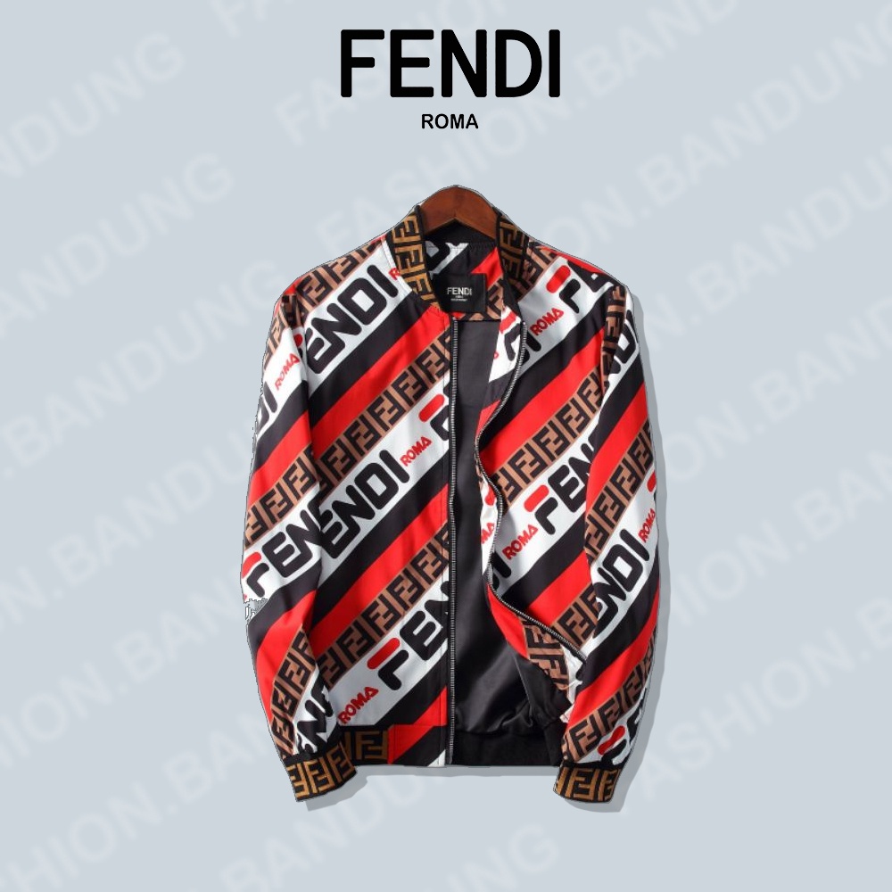 JAKET BOMBER PRIA BRANDED FENDI PREMIUM ( FENDI 2 )