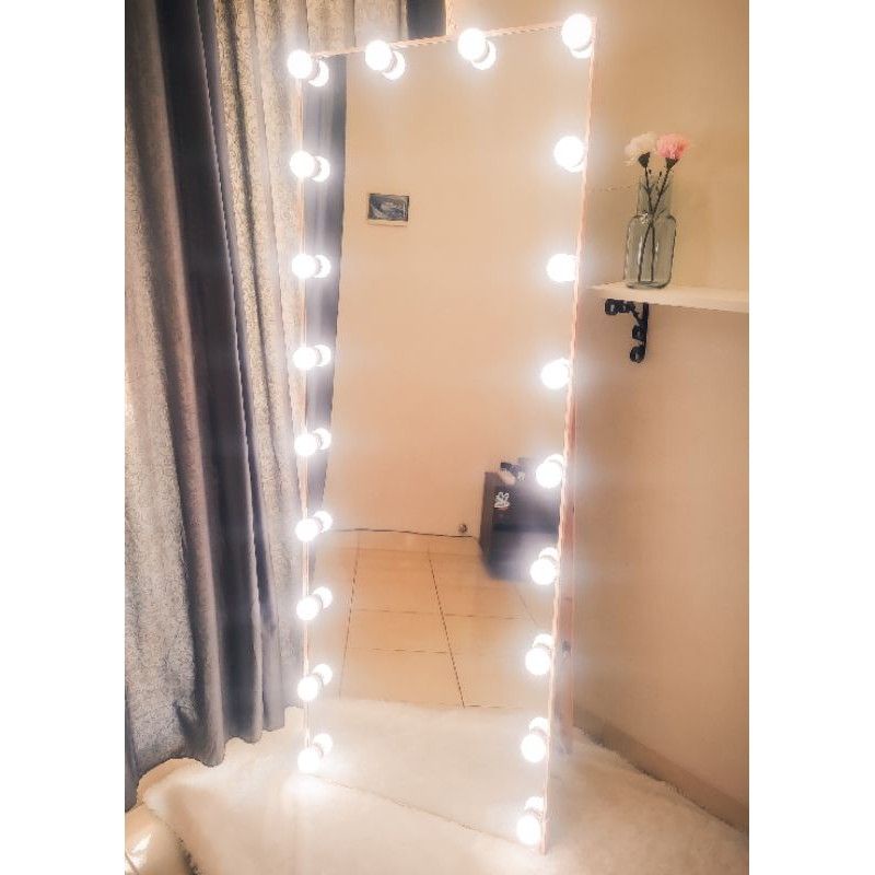 Frameless Vanity Mirror 70x170 Cermin Standing Include Lampu Medan