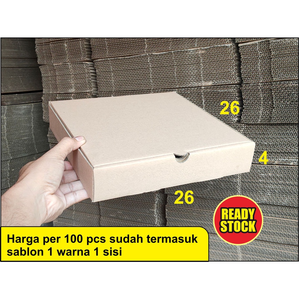 

100 pcs BOX PIZZA 26X66X4 cm + SABLON 1 WARNA 1 SISI