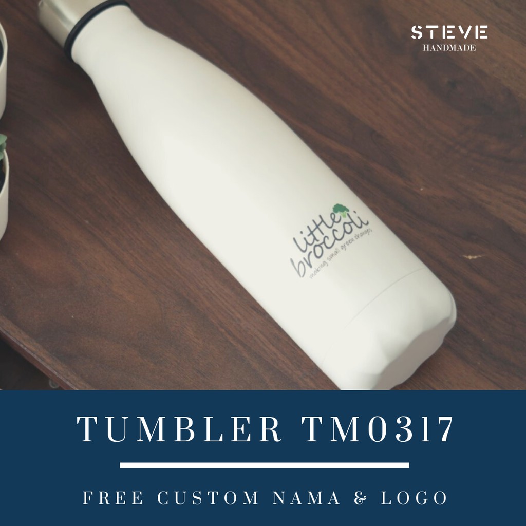 Botol minum stainless termos vacuum tumbler travel mug TM0317 White